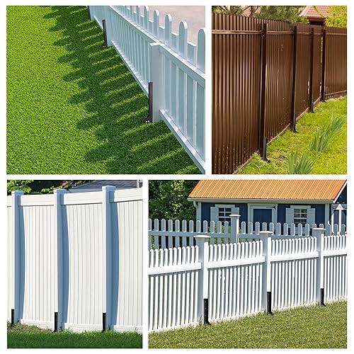 Miniatura 8 de Fence Post Repair Stakes Kit - Heavy Duty Steel Wooden Fence Post Repair Bracket Anchor with Anti-Rust - Quick Fix Broken and Leaning Wood Fence