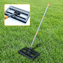 Lawn Leveling Rake 17x10 Inch, 6FT Heavy-Duty Carbon Steel Lawn Leveler Yard Leveling Rake for Soil, Sand, Grass, Perfect for Lawn Repair, Pit Filling & Garden Maintenance
