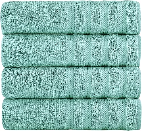 Classic Turkish Towels - Juego de toallas de baño de 4 piezas para hotel o spa, resistentes y de secado rápido, fabricadas con 100% algodón turco,