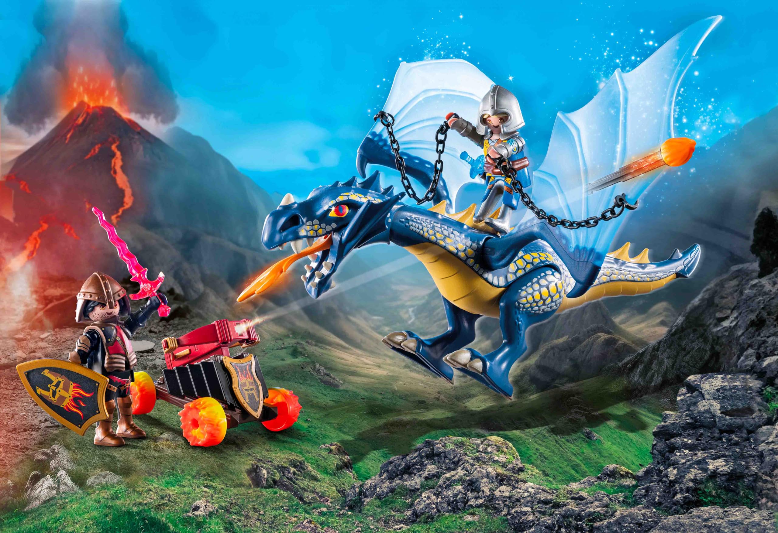 PLAYMOBIL Novelmore 71644 Dragon in Battle, Includes a Moving