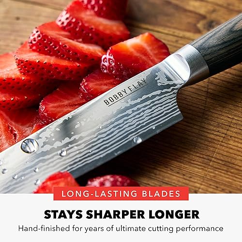 Miniatura 6 de GreenPan x Bobby Flay - Juego de 13 cuchillos de cocina de acero inoxidable, cuchillas de acero inoxidable premium, bloque de cuchillos de madera de