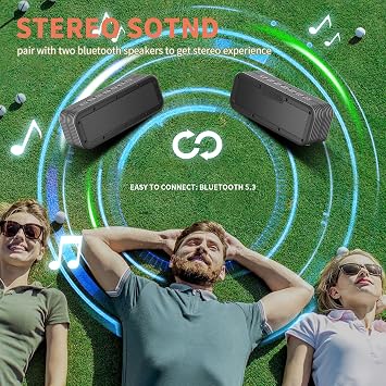 Golf Cart Speaker, 40W Loud Stereo Sound Magnetic Bluetooth Speaker with Deep Bass, 6600mAh IPX7 Speakers for Golf Cart Accessories, Ideal Golf Gifts for Men