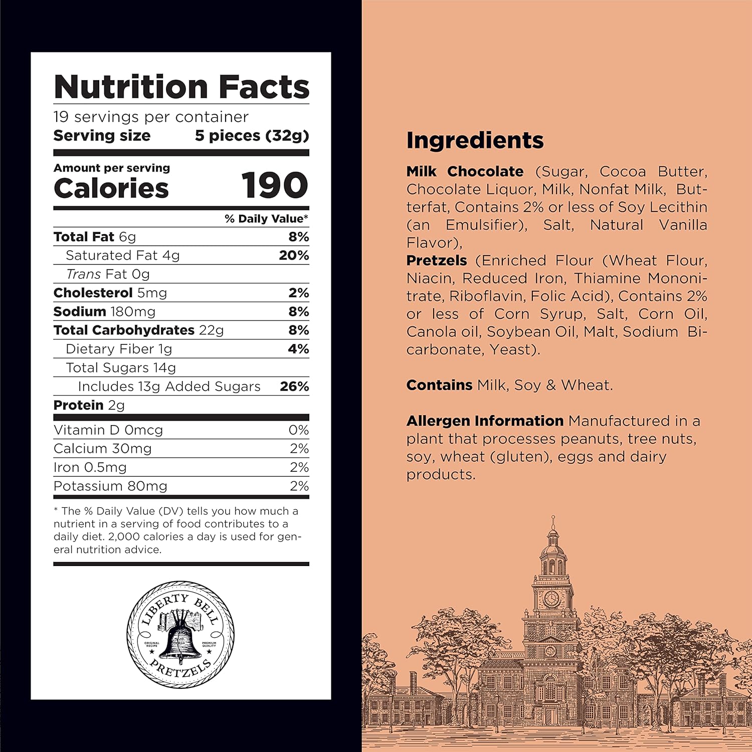 Liberty Bell Milk Chocolate Covered Mini Pretzels, 22 Ounce Bag