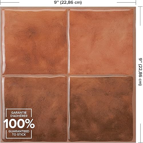 Miniatura 4 de SMART TILES - Protector contra salpicaduras autoadhesivo, 5 hojas de 9 x 9 pulgadas, azulejos adhesivos 3D tipo mosaico para cocina, baño y paredes
