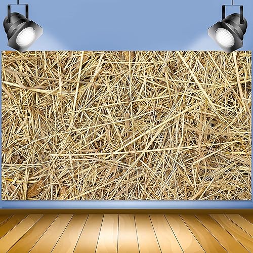 Miniatura 3 de Telón de fondo de paja de cosecha de granja cabina de fotos simple de heno decoración de fiesta de vaquero suministros de fotos de estudio