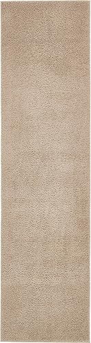 Miniatura 2 de Unique Loom Studio Solid Shag Collection Urban - Alfombra moderna súper suave y de felpa, 2.7 x 10 pies, color gris pardo