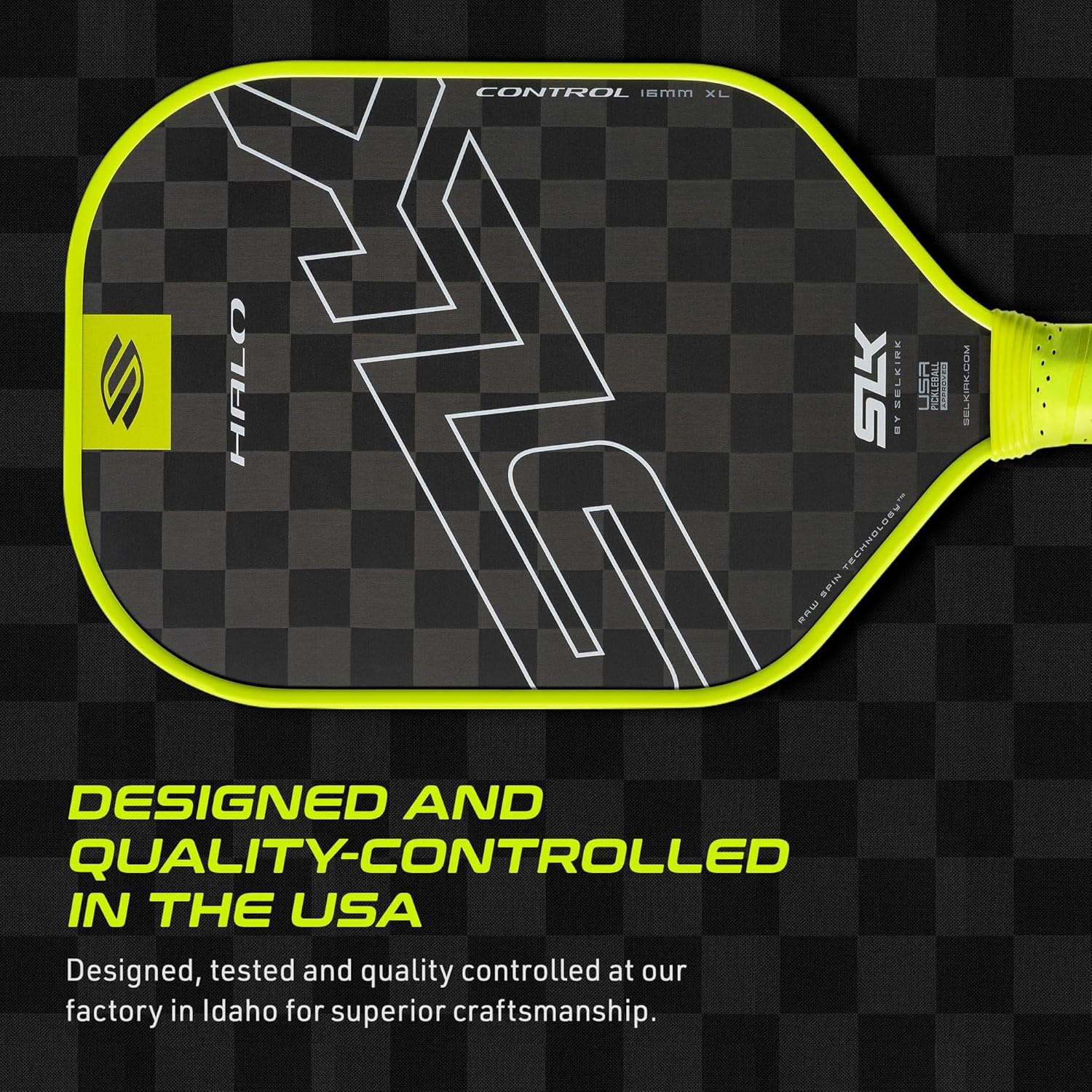 Selkirk Sport SLK Halo Raw Carbon Fiber Pickleball Paddle | Designed in The USA | Choose The T700 Raw Carbon Fiber Power, 18k Ultraweave Control, or Aramid Fiber Linkweave Thermoformed Pro