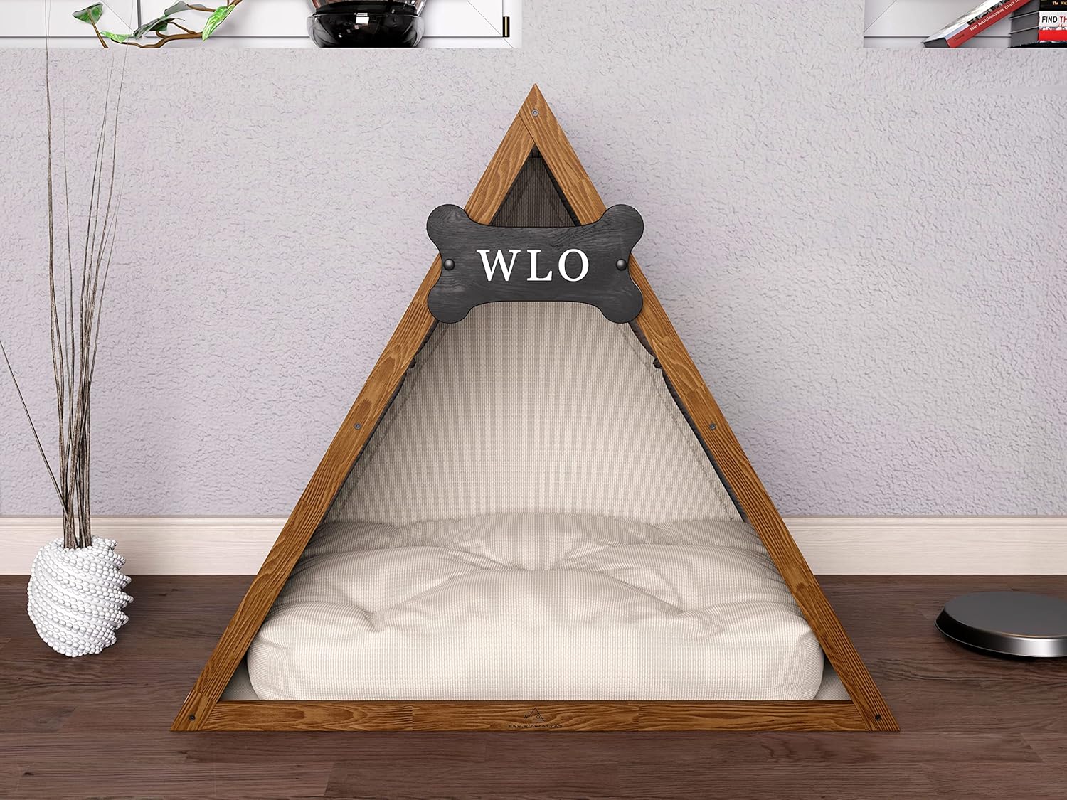 Lakota Solid Pine Dog House, Wooden Pet House, Cat Bed