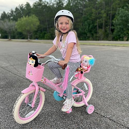 Miniatura 4 de JOYSTAR Little Daisy Kids Bike for 2-7 Years Girls with Training Wheels & Front Handbrake 12 14 16 Inch Princess Kids Bicycle with Basket Bike