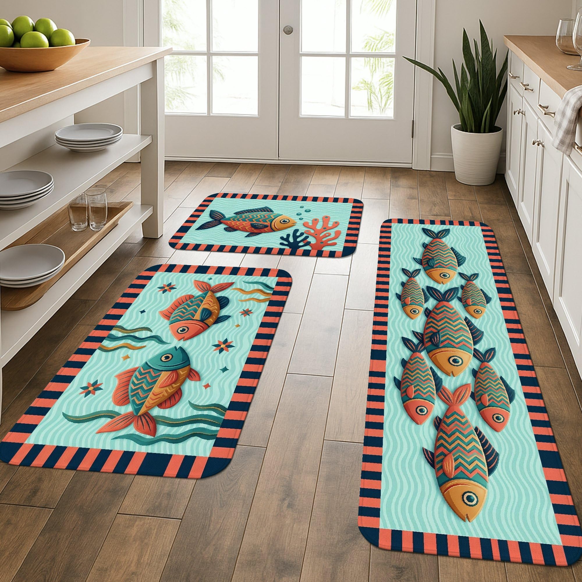 Tapetes de cocina con peces para dar un toque fresco y marino a tu hogar