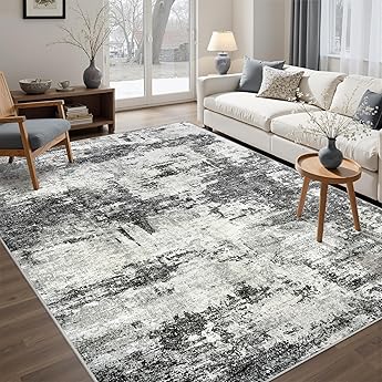 5x7 Area Rugs Washable Rug: Modern Abstract Living Room Rug Soft Anti-Skid Thin Carpet Indoor Floor Non-Shedding Carpets for Bedroom Dining Room Farmhouse Nursery Home Office - Blue Multi