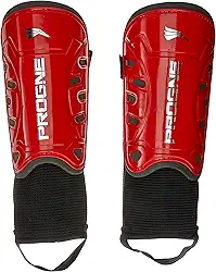 Caneleira Futebol Futsal Society Iron Com Tornozeleira - Vermelho - Par