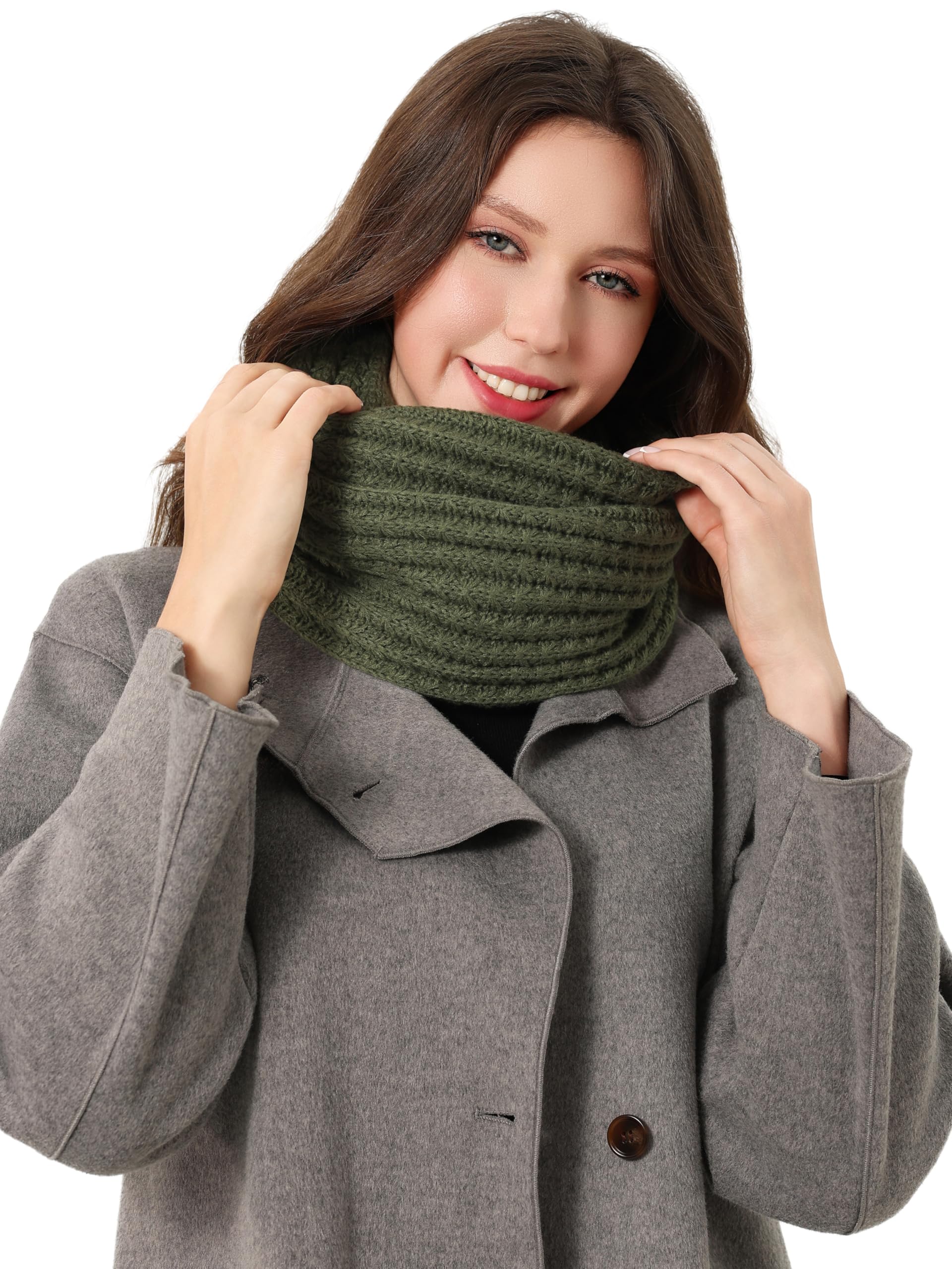DonDon Schal Damen Winter Winterschal Strickschal Loop Schal Schlauchschal