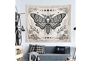 Homewelle Death Moth Tapestry: Mystic and Enchanting Wall Art for Gothic Souls