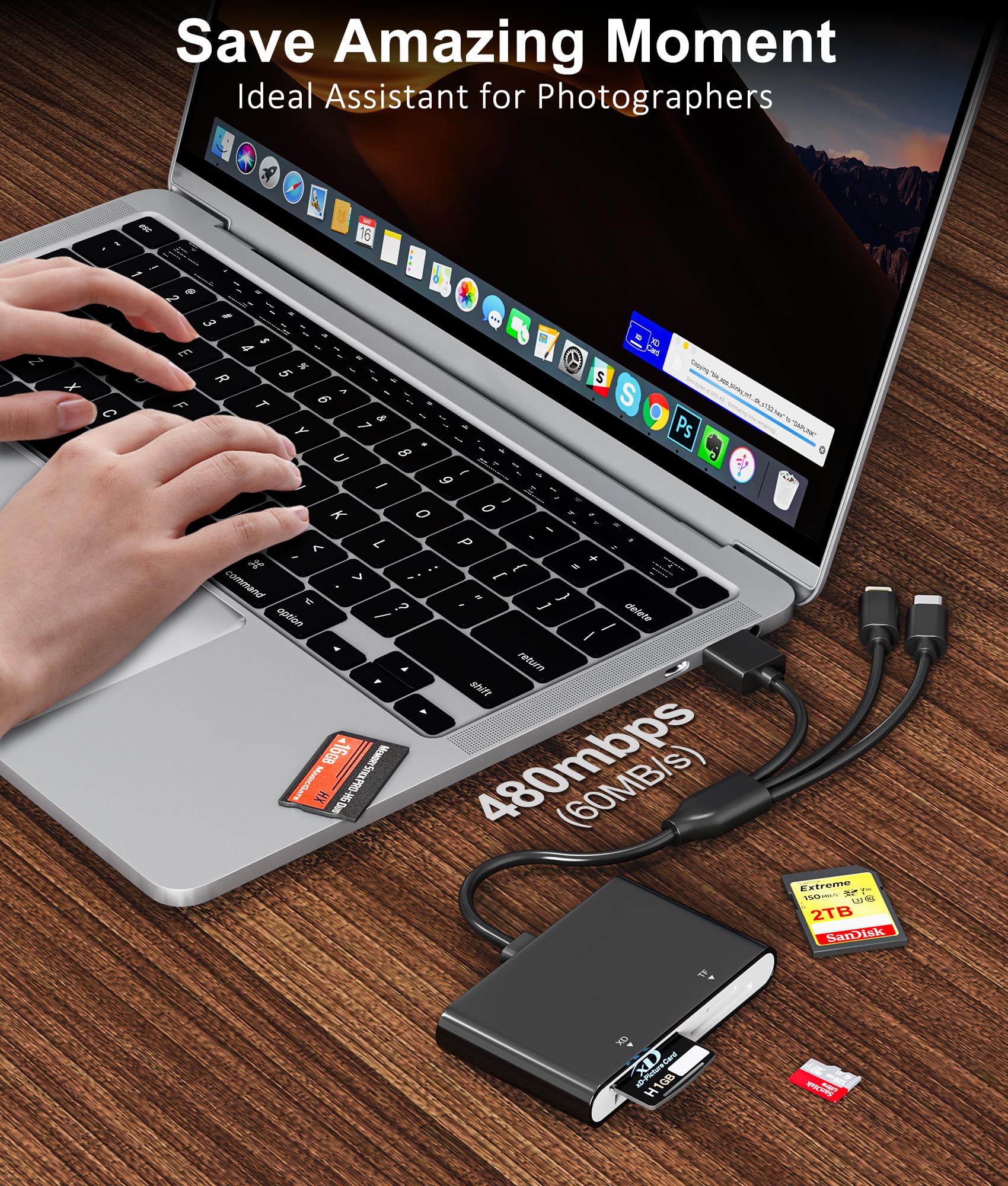 Lettore Memory Stick Pro Duo – Lettore di schede di memoria multi 4 in 1 con triplo Lightning/USB-C/USB-A per SD/Micro SD/MS/xD-Picture Card, Sony Cybershot Memory Stick Pro Duo Adattatore per iPhone