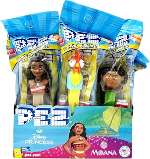 Moana Dispensers and Refill Candy Pack, 12 Individually Wrapped Pez Candy