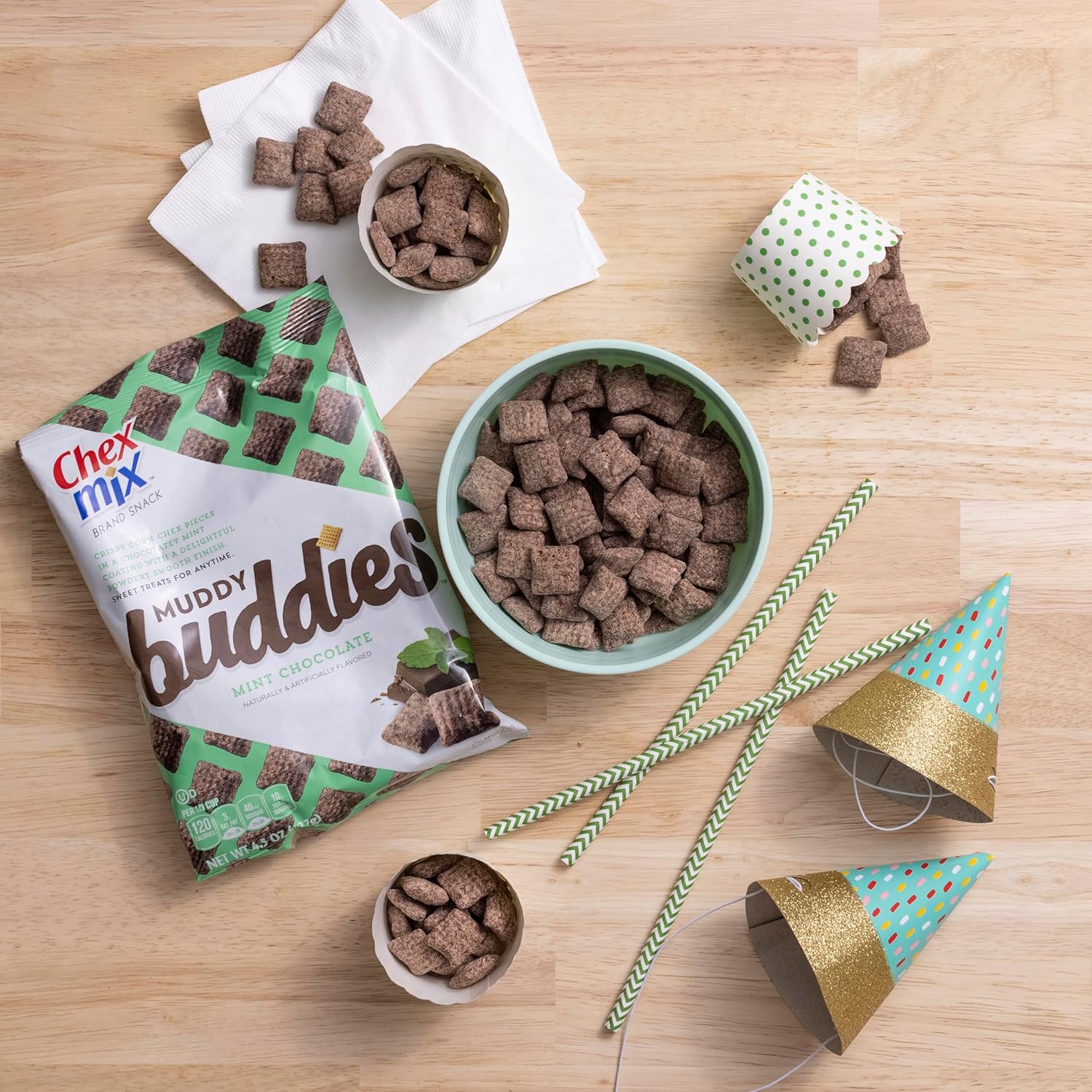 Chex Mix Muddy Buddies, Mint Chocolate, 4.5 Oz (Pack of 7)