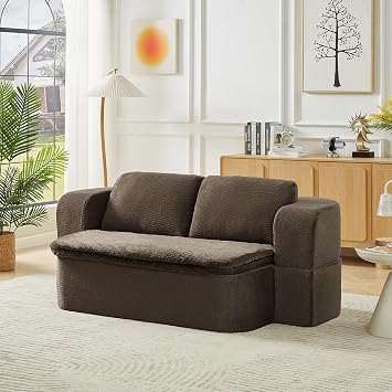 Convertible Sleeper Sofa with Memory Foam Cushion, Modern Folding Futon Couch Bed for Small Spaces, Multi-Functional Floor Sofa Bed for Living Room, Bedroom, Apartment, Dorm (Dark Brown)