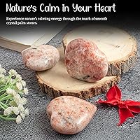 Vista 2 de Crocon Juego de piedras preciosas de corazón grande talladas a mano con cristales de bolsillo, colección de ropa curativa, bolsillo de preocupación