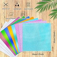 Vista 5 de Vinilo holográfico permanente, hojas de vinilo adhesivo de 12 x 12 pulgadas, 5 vinilos holográficos de ópalo + 3 vinilos holográficos