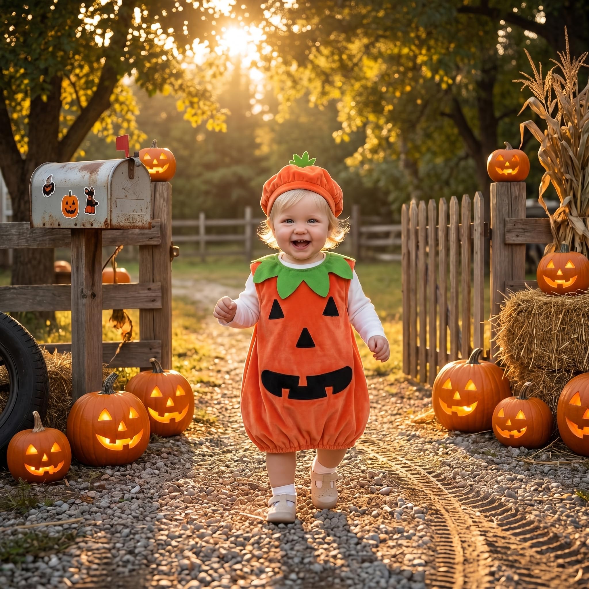 Carolilly Costume Halloween Bébé Unisexe Ensemble Citrouille