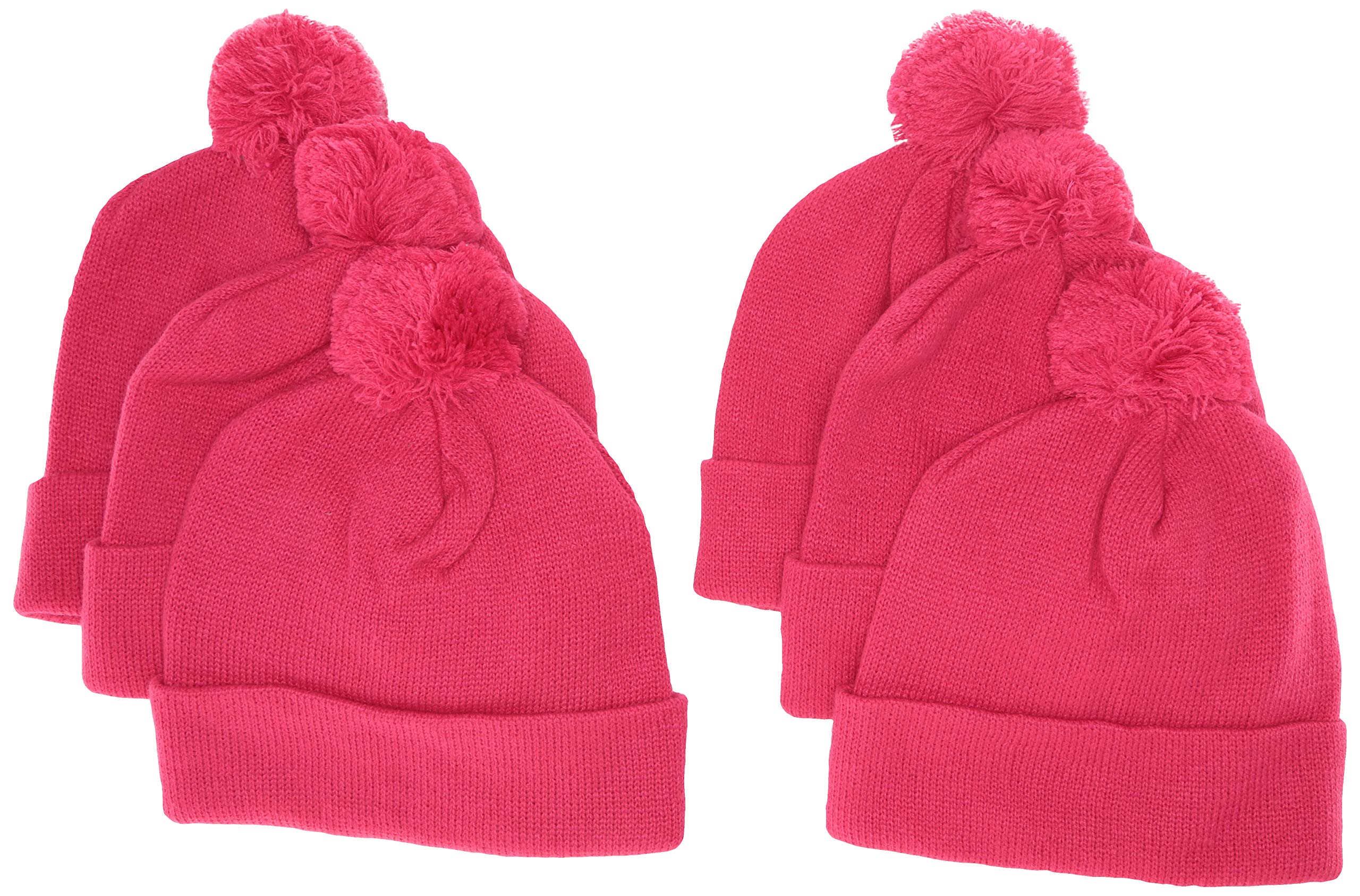 mens CLM-STC37-Solid Pom Pom Beanie (6 PK) Beanie Hat