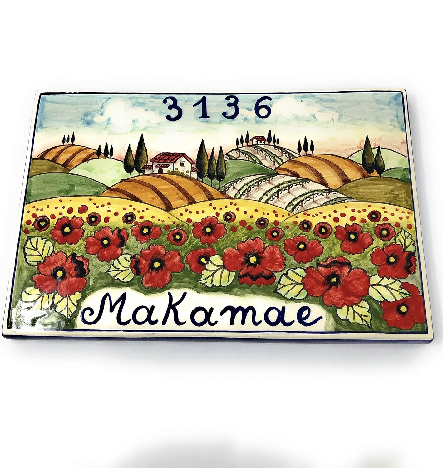 CERAMICHE D'ARTE PARRINI - Italian Ceramic Art Pottery Tile Custom House Number Civic Address Plaques Decorative Hand Painted Made in ITALY Tuscan