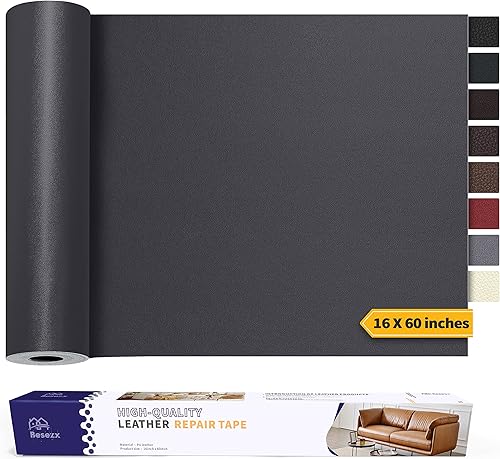 Besezx Parche de reparación de cuero autoadhesivo de 60 x 16 pulgadas, parches de cuero grandes para muebles, kit de reparación de cuero para sofá,