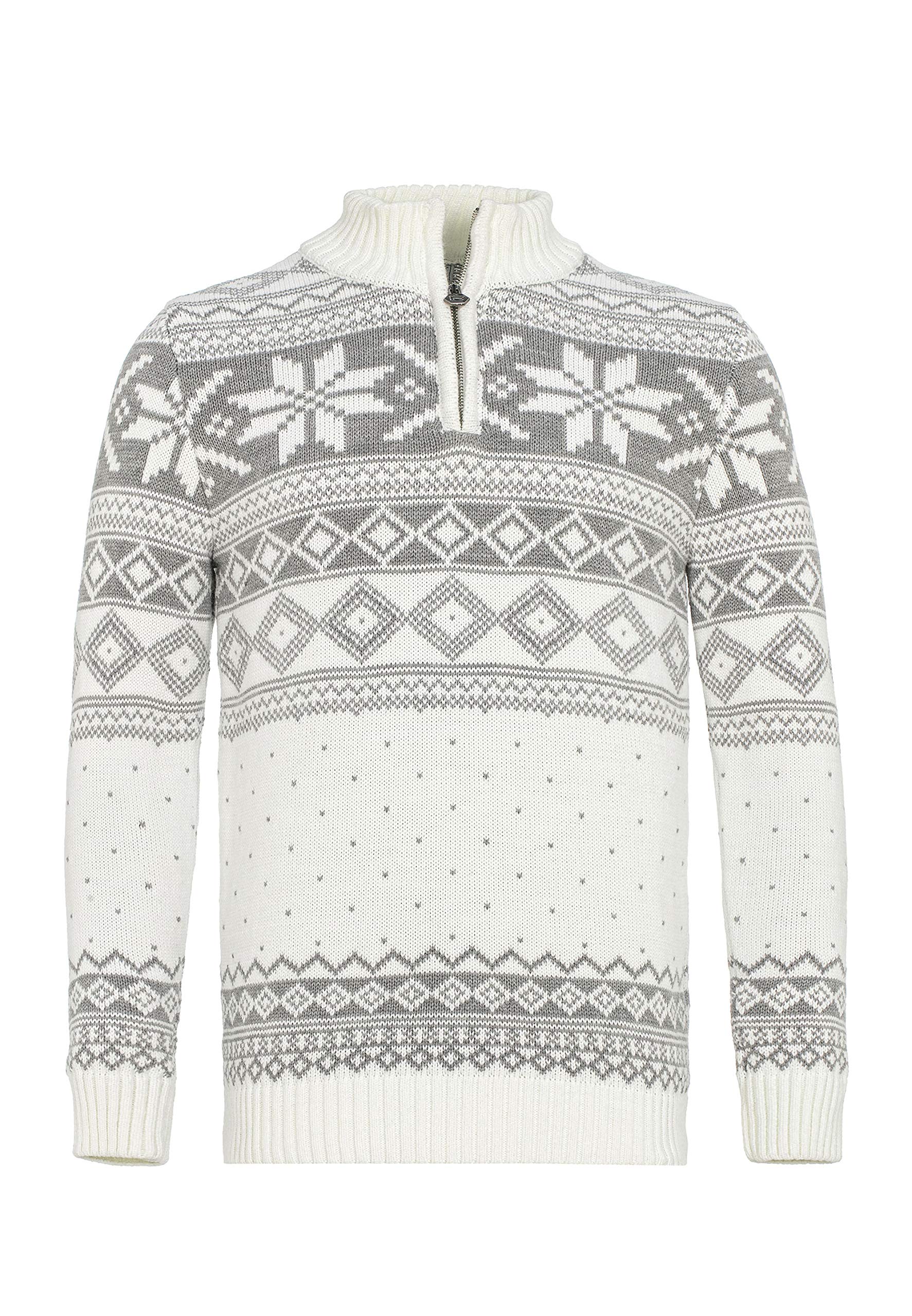 Redbridge Maglione da Uomo Stile Norvegese Pullover con Collo Alto in Cotone