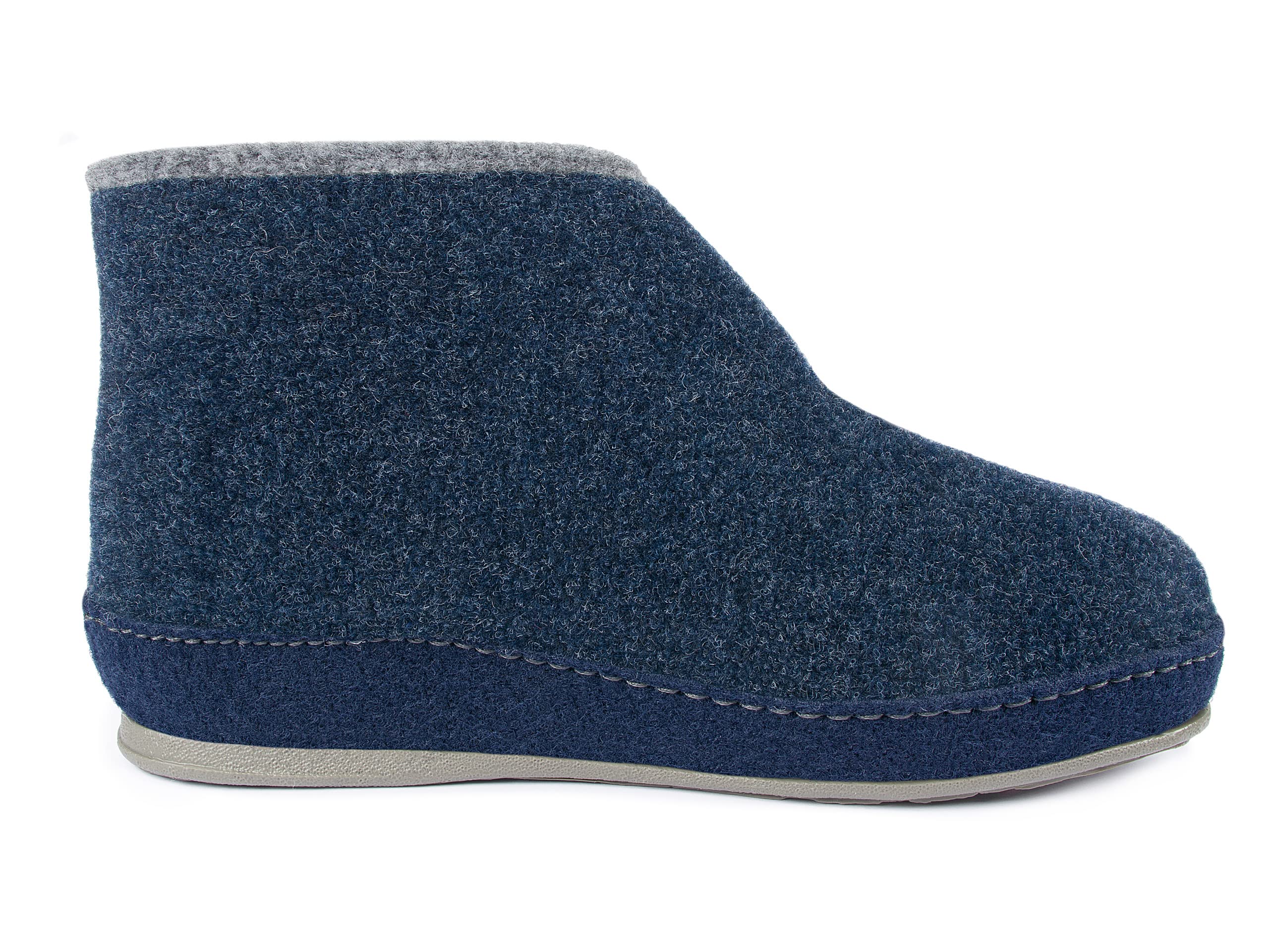 SCHAWOS Damen Filz-Hausstiefel 2060 mit Schurwolle und Klettverschluss | Knöchelhohe warme Schurwollfütterung, anatomisches Fußbett, feste rutschhemmende Sohle, stabile Filzschale, Winter-Hausschuh