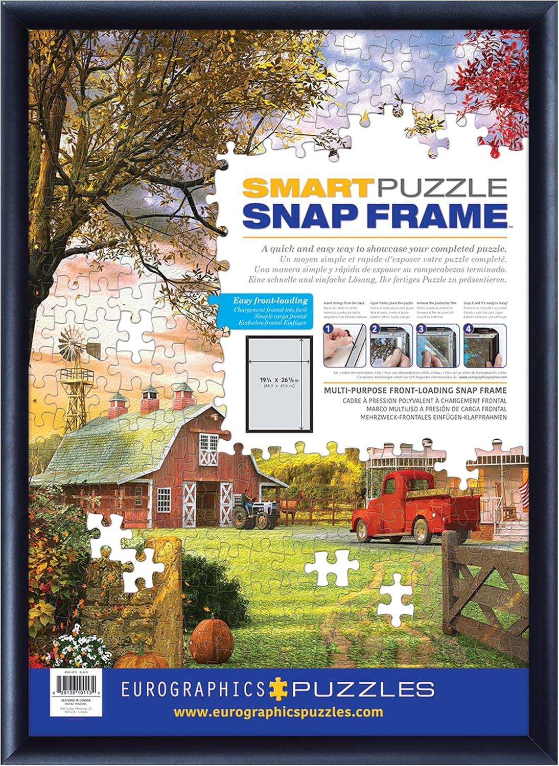 EuroGraphics Assembled Black Aluminum SNAP Picture Frame | 25.5 x 37.5 Inches