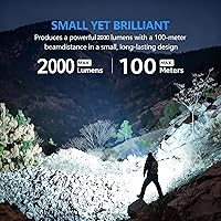 Vista 4 de LETOUR Luz de trabajo magnética recargable LED 2000LM potentes linternas RGB, mini linternas planas portátiles, IP68 impermeable multimodo magnético