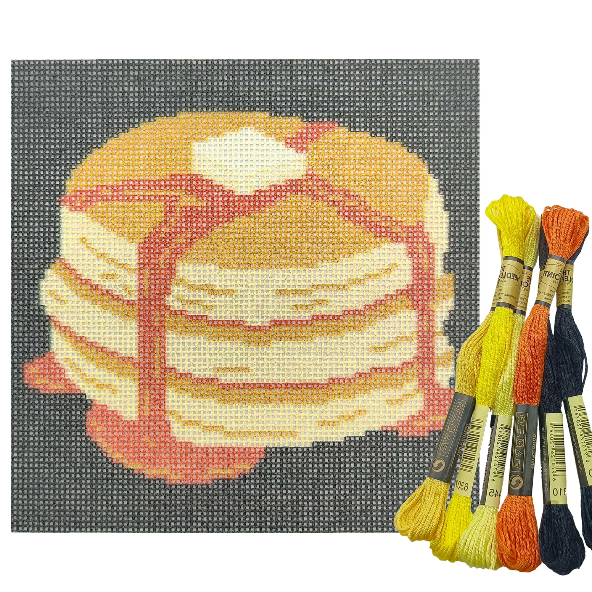 Howie's Needlepoint Needlepoint Kits, 18CT Printed Embroidery Pattern Starter Kits, Stamped Patterns Canvas Kits(Sweet Pancakes,5x5inch)