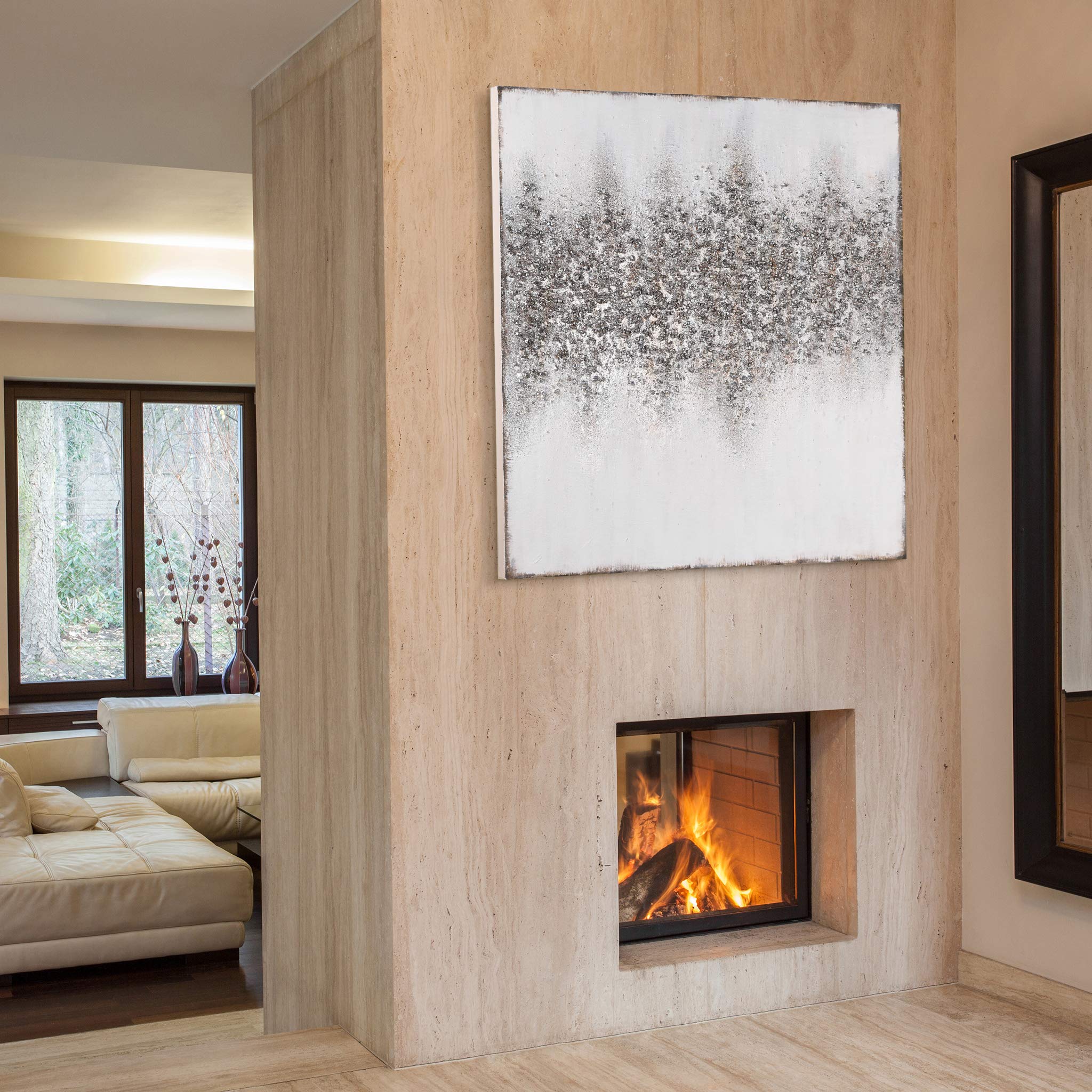 Empire Art Direct Abstract Wall Art Textured Hand Painted Canvas by Martin Edwards, Unframed, 48" x 48", Golden Dust