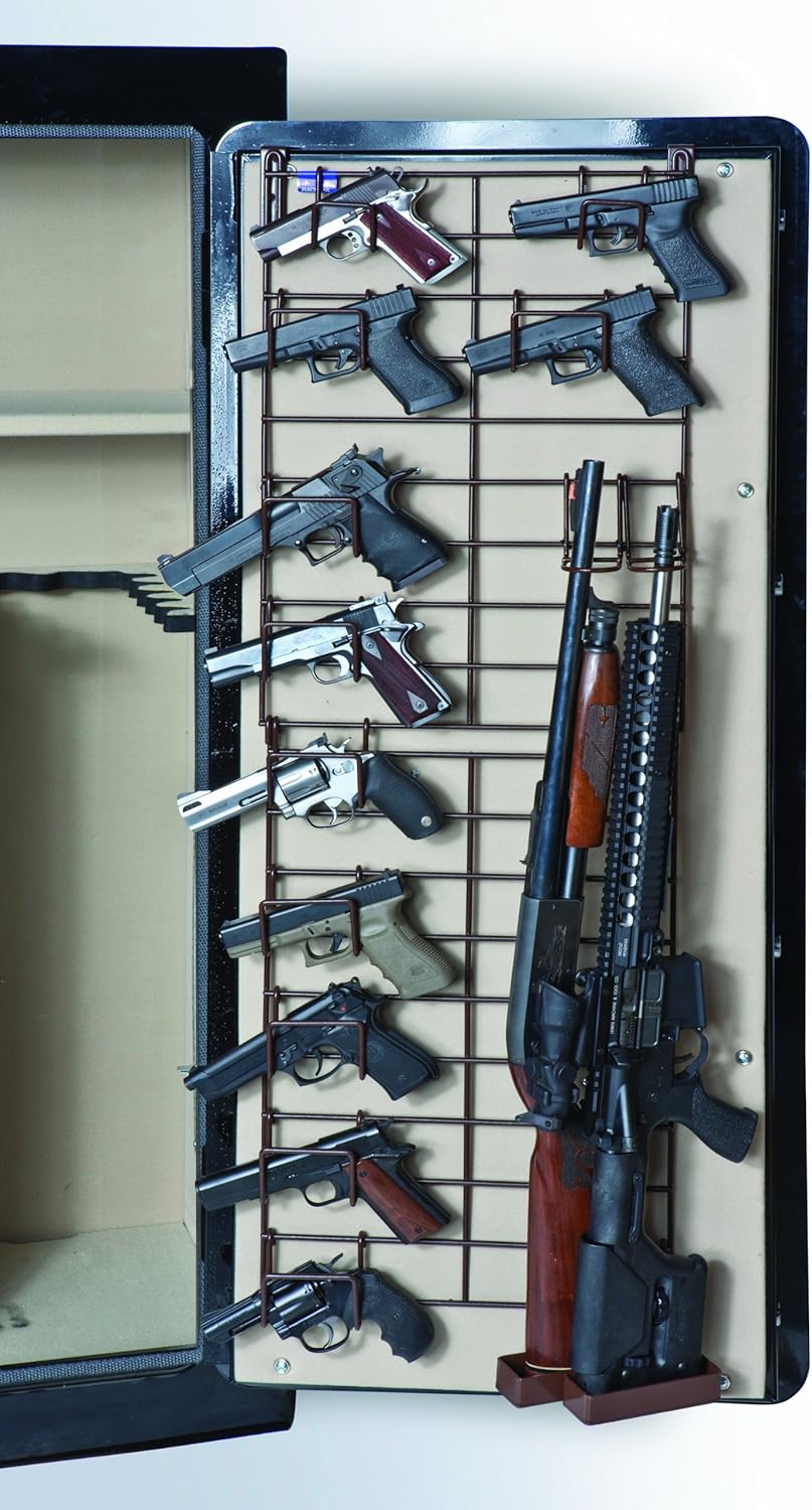 Rack'Em The Maximizer™ 6 Rifle / 10 Pistol In-Safe Gun Rack (Full Door) Black