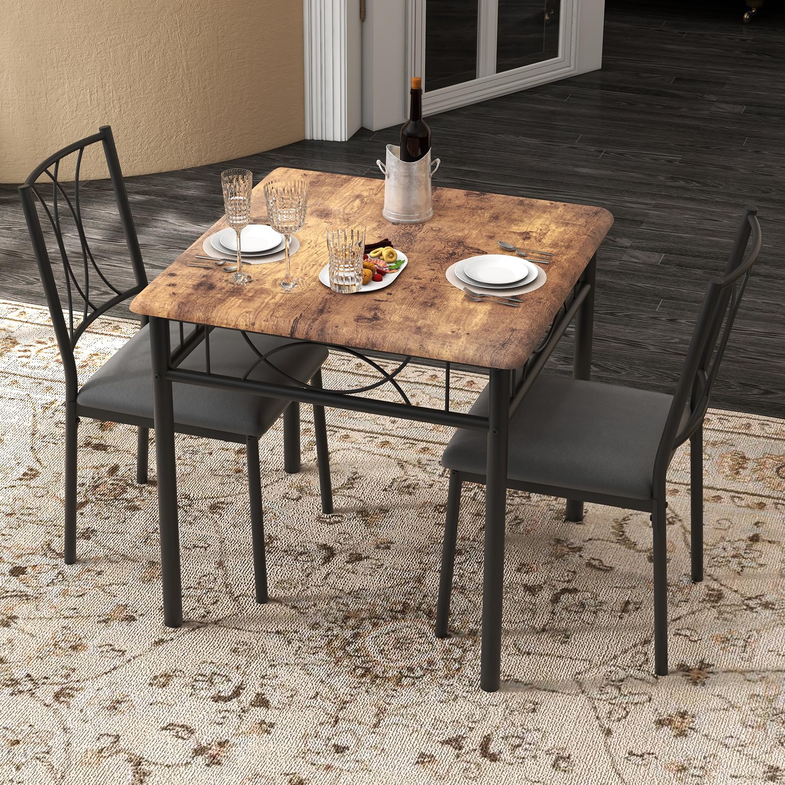 Amazon.com - CABIHOME Kitchen Table Set for 2, Small Dining
