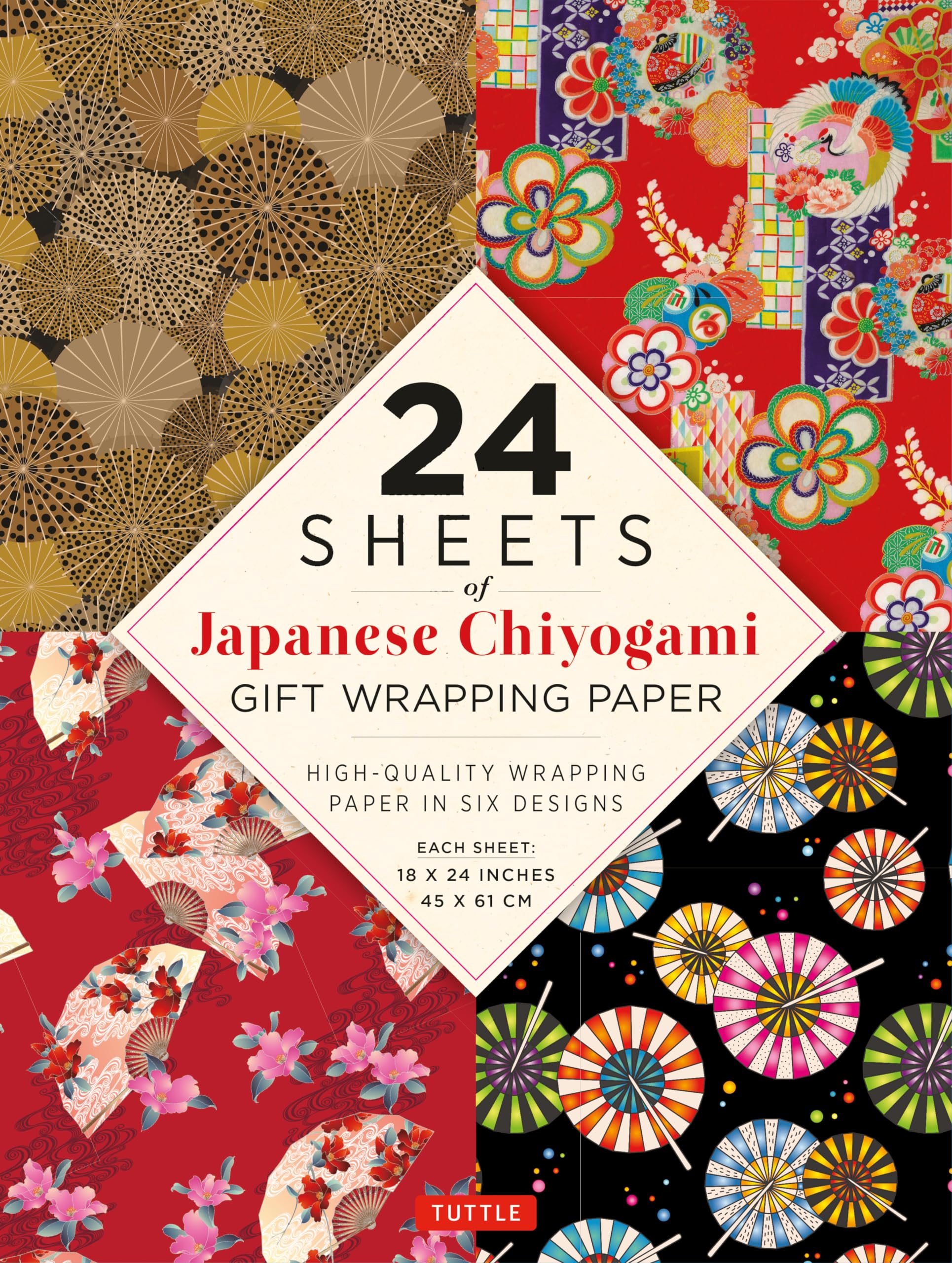 Chiyogami Patterns Gift Wrapping Paper - 24 Sheets: High-Quality 18 x 24  (45...