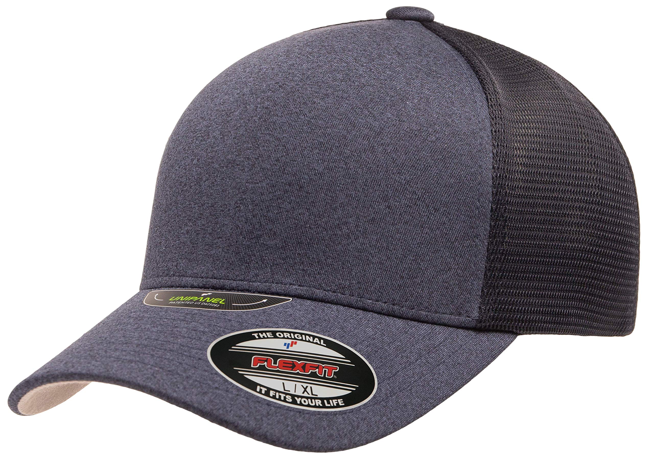 Flexfit Melange Unipanel Trucker Cap, Navy, S-M