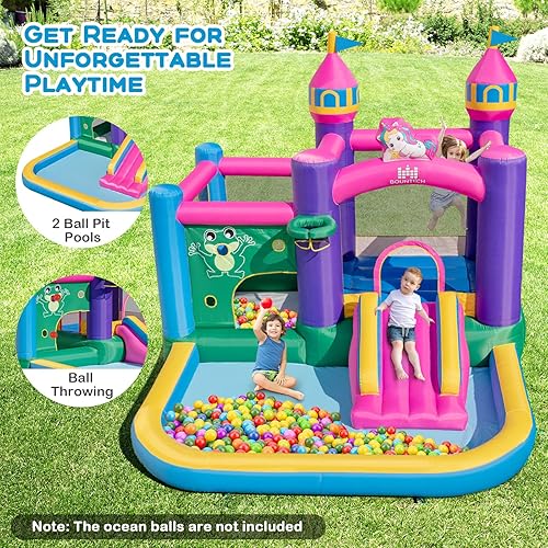 Miniatura 9 de BOUNTECH Casa inflable de rebote 6 en 1, casa inflable para niños 3-6 para fiestas en interiores y exteriores, diversión familiar con pozo de bolas