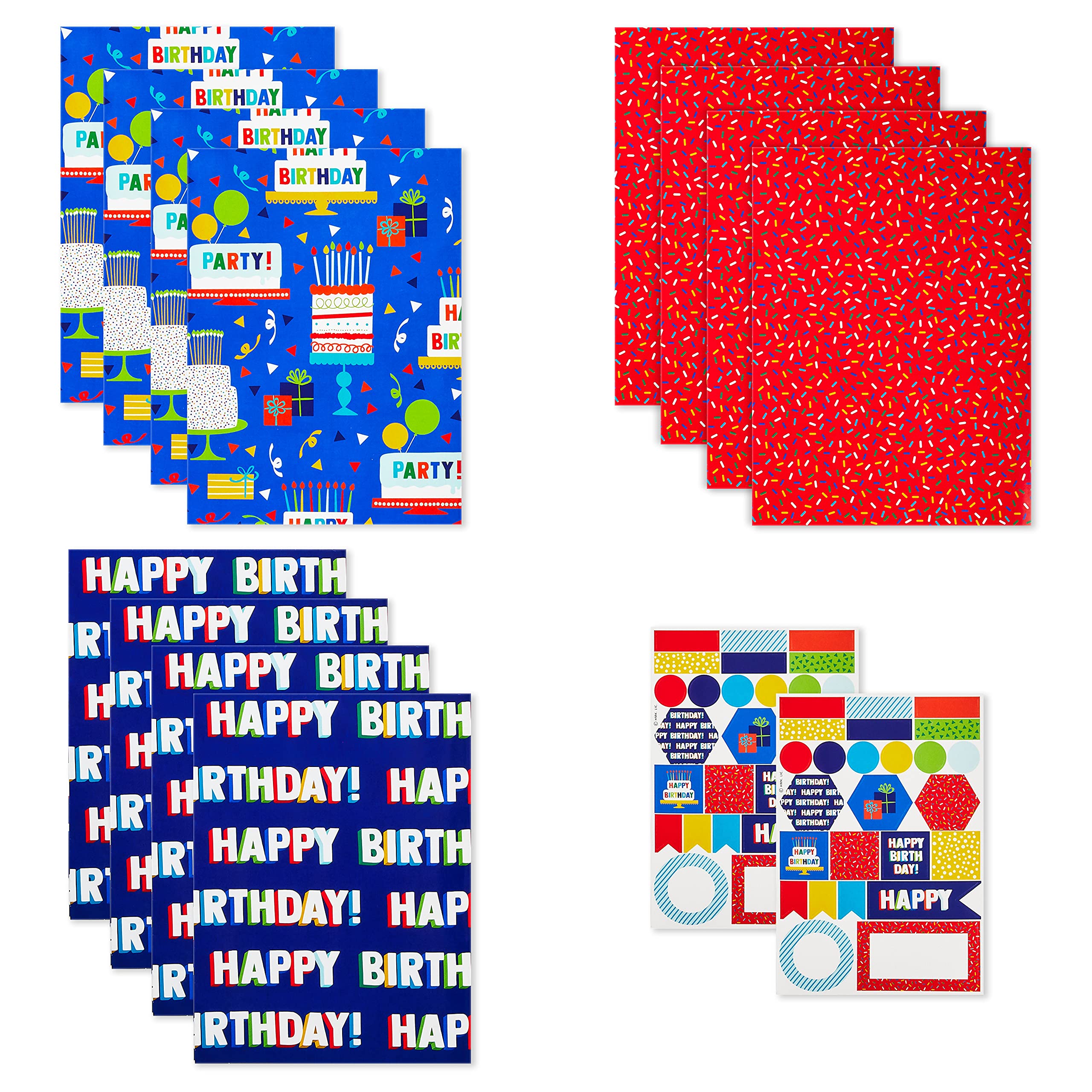 Buy Hallmark Flat Birthday Wrapping Paper Sheets with Cutlines on