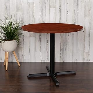 EMMA + OLIVER 36" Round Multi-Purpose Conference Table in Cherry - Meeting Table for Office