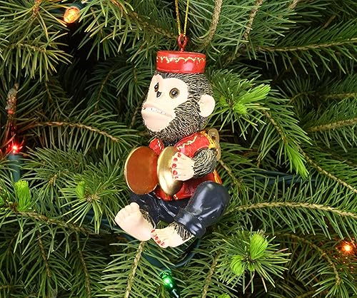 Miniatura 8 de Tree Buddees Retro Wind Up Toy Platillos Monos Divertidos Adornos de Navidad