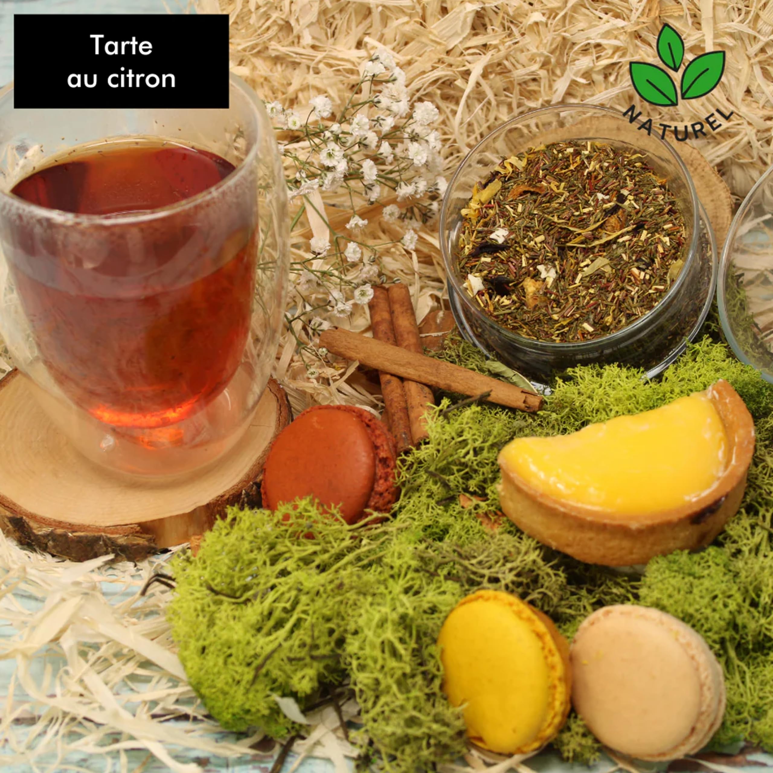 Matsue Tea - Tarte aux citrons Naturel - Rooibos en vrac - Saveur Biscuit aux Citrons - 100% Naturel - Qualité Premium - Tisane de Rooibos Naturel et Rafraichissante - 250 g
