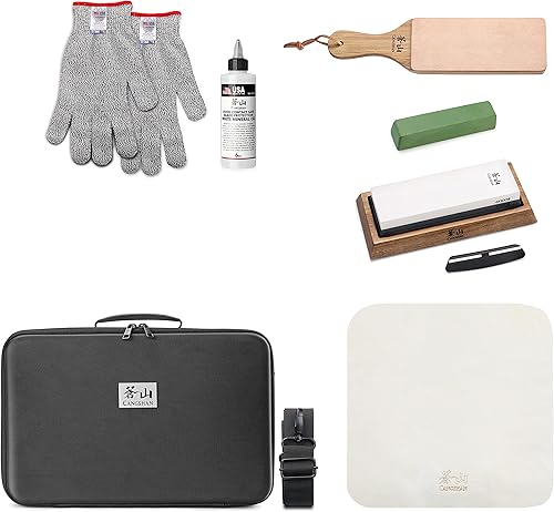 Cangshan 1026757 Kit de cuidado y afilado de cuchillos de cocina de 7 piezas