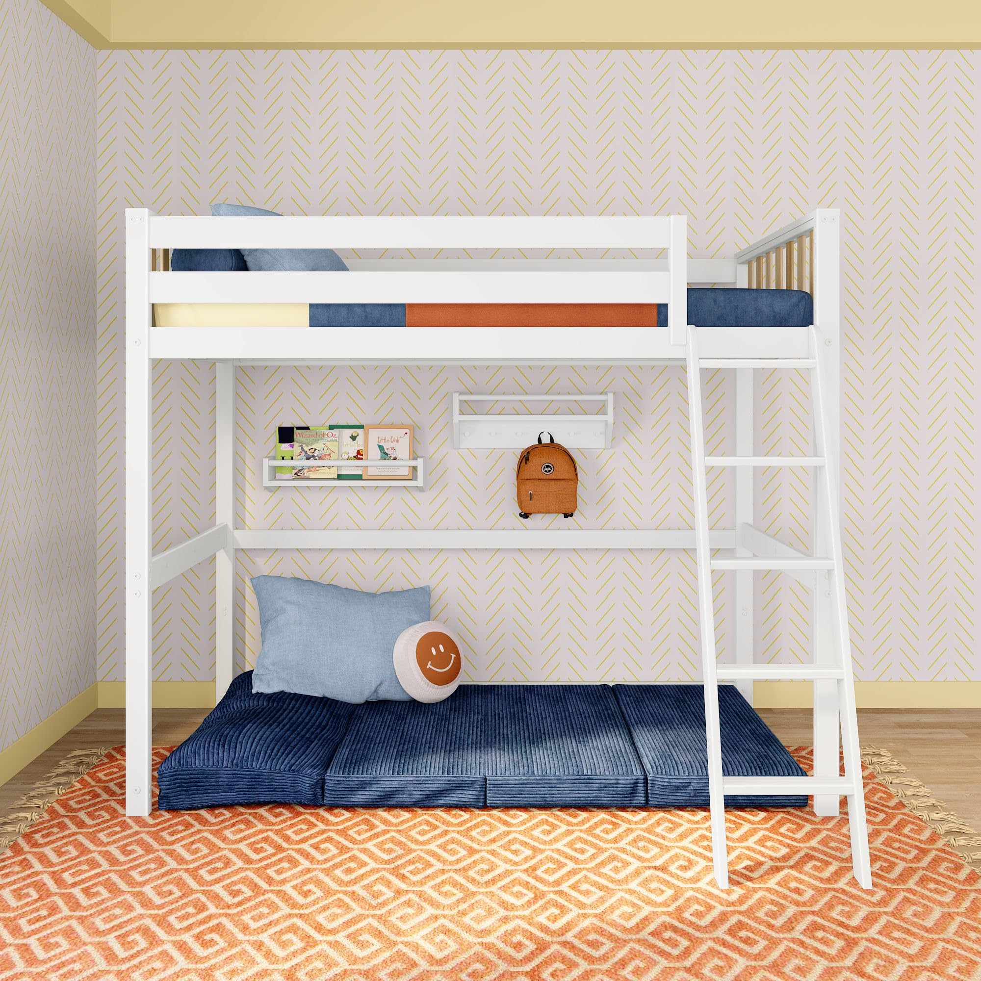 Snapklik.com : Max & Lily Scandinavian Twin Loft Bed - Modern Solid ...