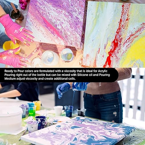 Miniatura 7 de Pouring Masters - Acrílico metálico dorado de 24 quilates - Listo para verter - Pintura para verter - A base de agua premezclada de 32 onzas, de