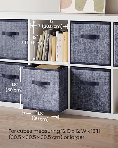 Miniatura 3 de SONGMICS UROB030I01 - Cubos de almacenamiento, cubos de tela no tejida de 11.8 pulgadas con asas dobles, juego de 6, organizadores de armario para