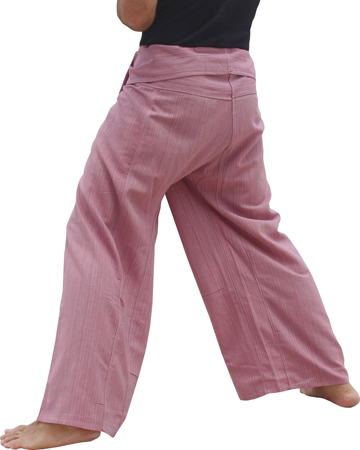 RaanPahMuang Japanese Gate Print Light Stripe Cotton Fisherman Pants Tall Length