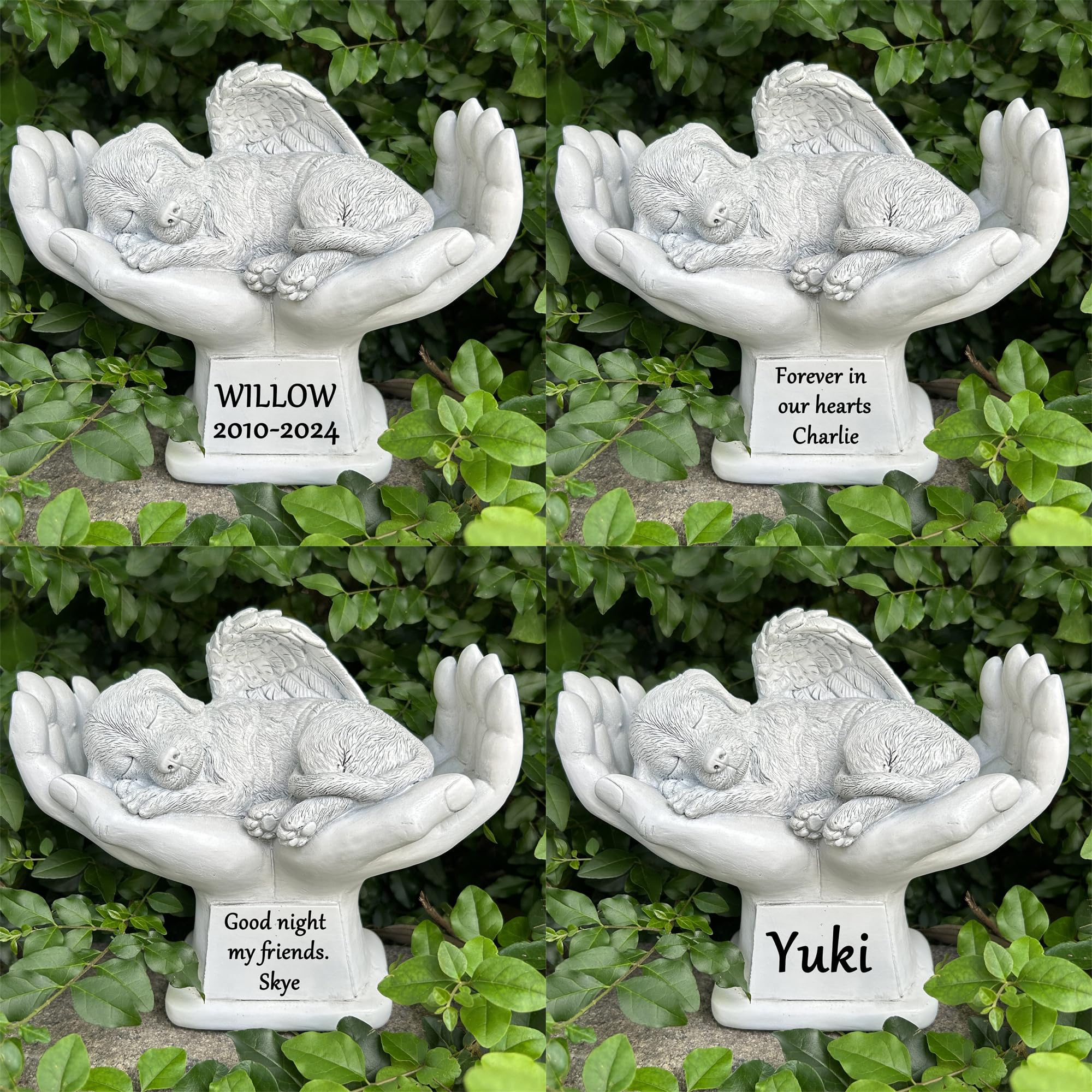 Personalisierter Gedenkstein für Hunde und Haustiere - Engel-Gedenkstatue Mit Gravur, Grabstein, Trauer-Geschenk für Verlorene Hunde