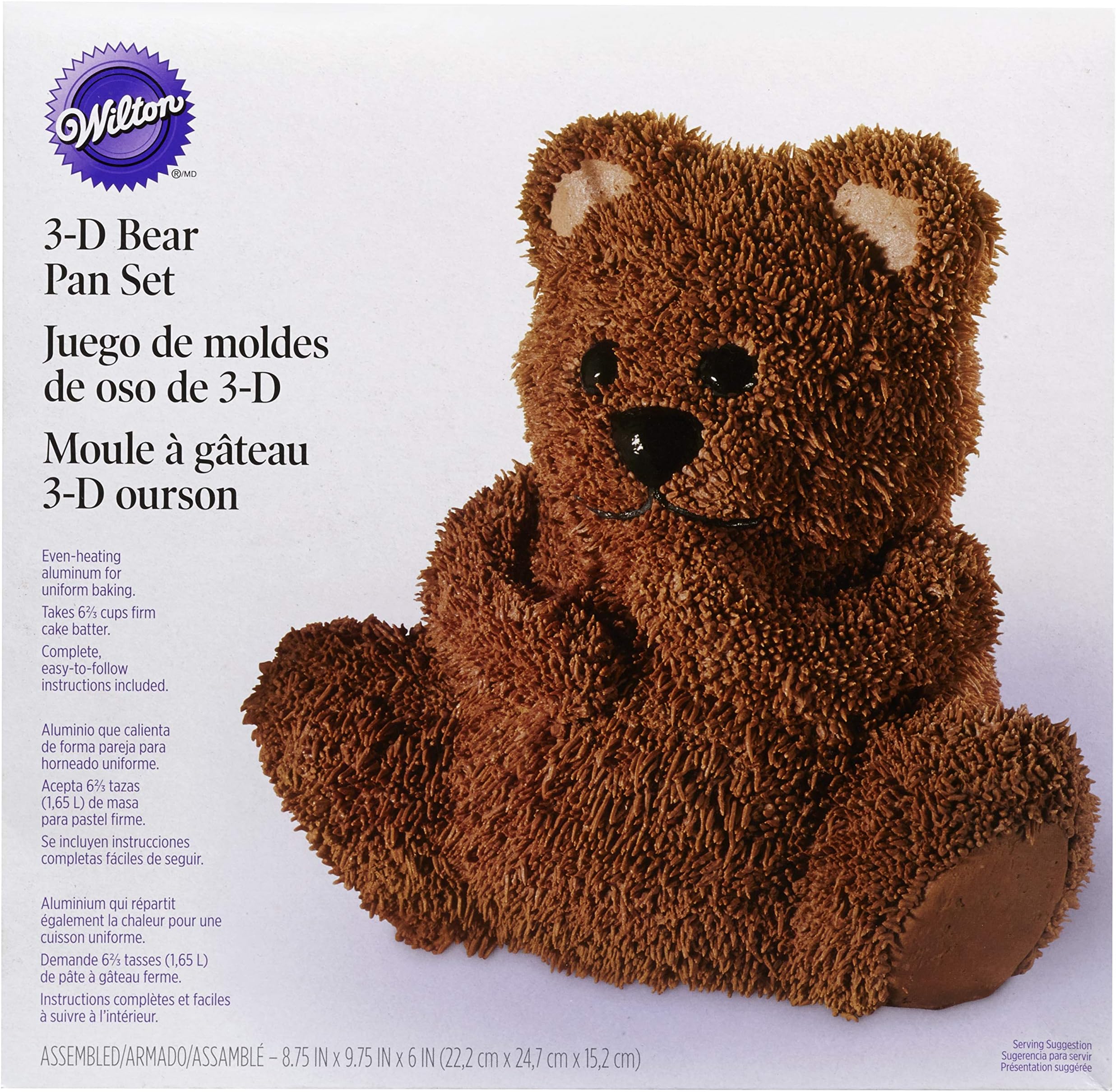 Wilton Teddy Bear 3D Cake Pan Set, Silver, 2-Piece, Aluminum